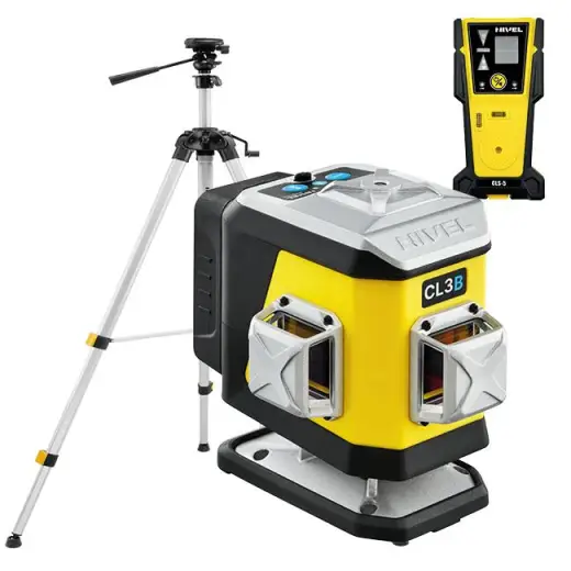 Laser 4-płaszczyznowy krzyżowy czerwony Nivel System CL4R + statyw SJJM1EX + odbiornik CLS5